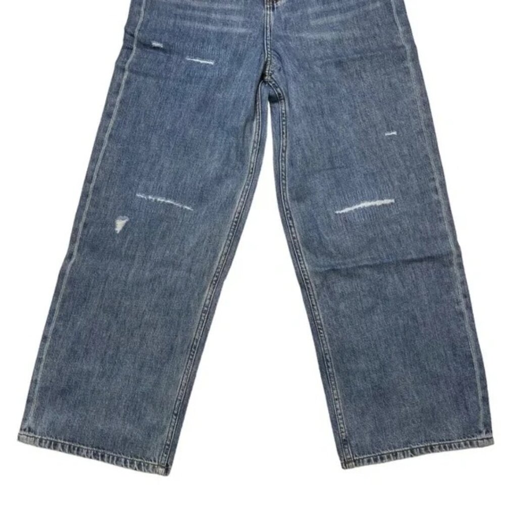 Free People x Sandrine Rose High Rise Wide Leg Distressed Jeans Sz 26 - Picture 2 of 8